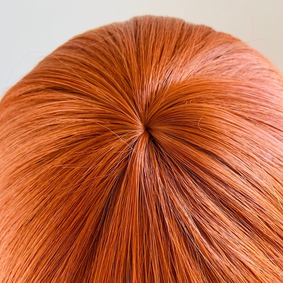 “Put On & Go” Long Copper Color Premium Fiber Wig with Bangs - New in Package - Picture 3 of 13